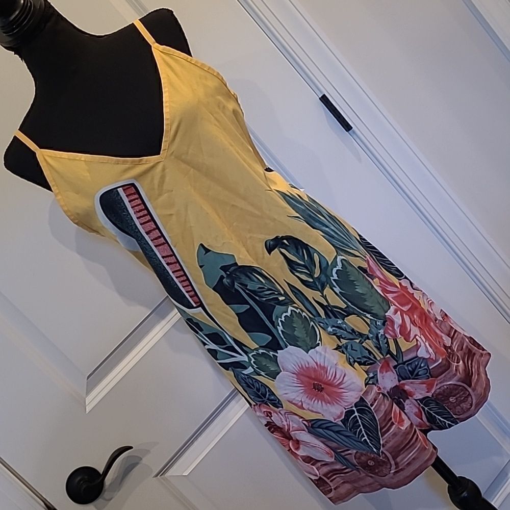 Slip style A frame dress with colorful florals